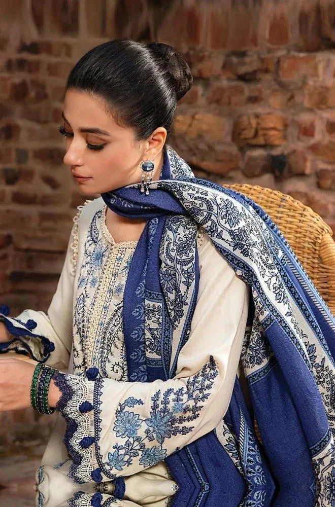 Maria B - 3PC Unstitched Dhanak Embroidered