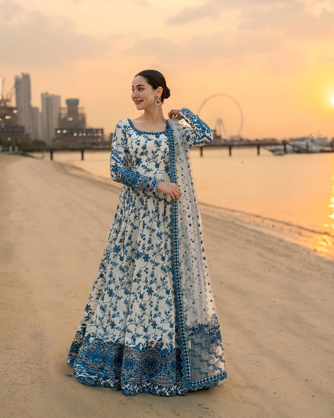 Faiza saqlain summer collection hit Code e on Fine Quality Lawn with Chiffon Emb Dopatta