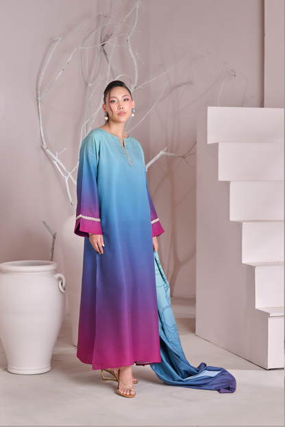 Silk 3Piece Printed Kaftan Set HF-402
