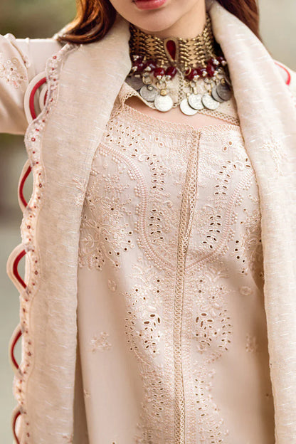 QALAMQAR-3PC CHIKANKAARI LAWN