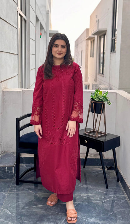 Lawn Chickenkari Stitched 2Piece D-011