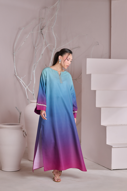 Silk 3Piece Printed Kaftan Set HF-402