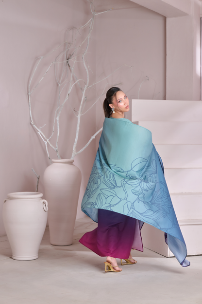 Silk 3Piece Printed Kaftan Set HF-402