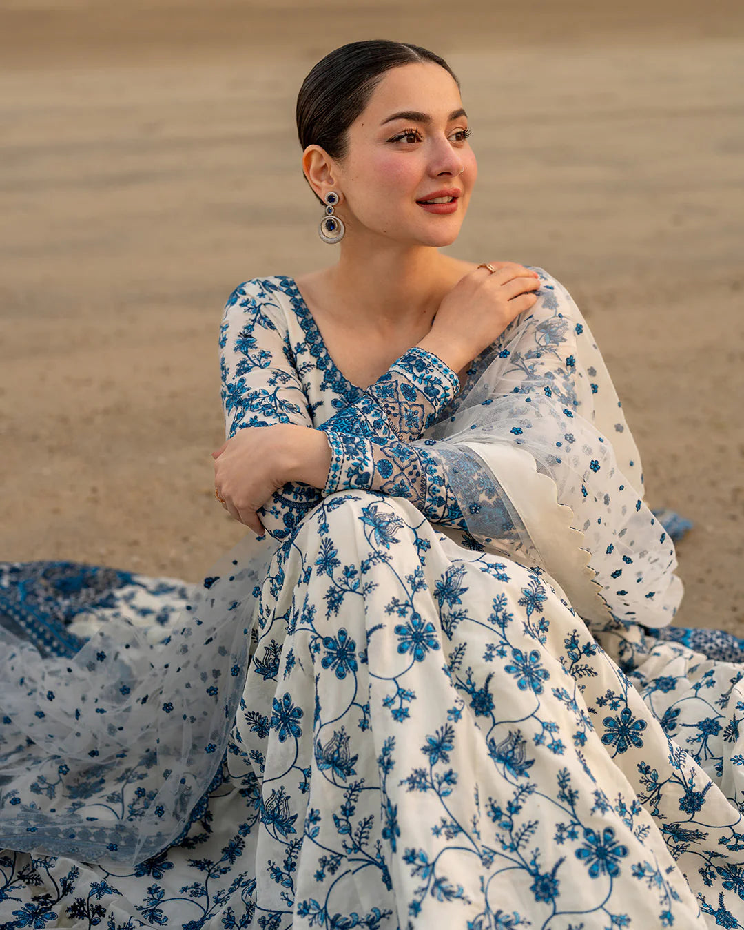 Faiza saqlain summer collection hit Code e on Fine Quality Lawn with Chiffon Emb Dopatta