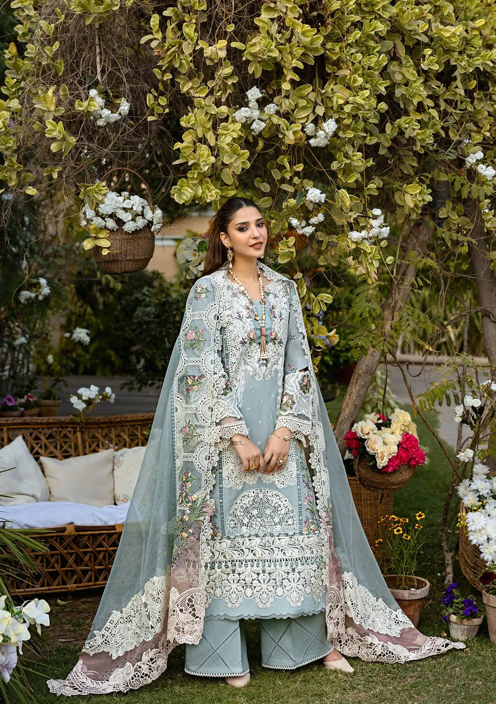 ELAF| SAMAA| UNSTITCHED LUXURY LAWN 3pc