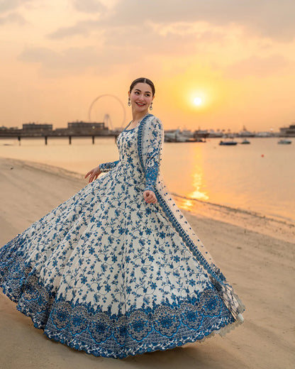 Faiza saqlain summer collection hit Code e on Fine Quality Lawn with Chiffon Emb Dopatta