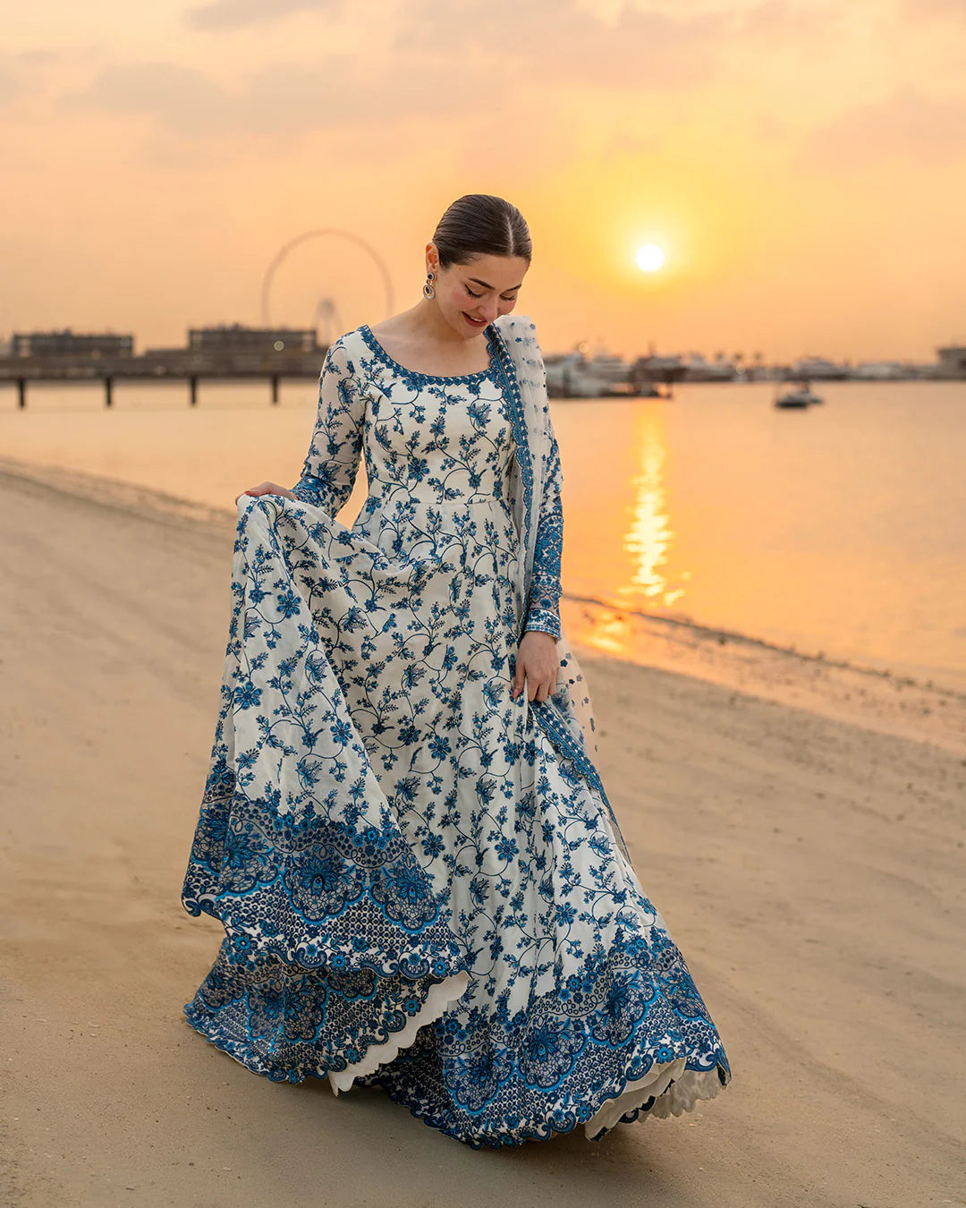 Faiza saqlain summer collection hit Code e on Fine Quality Lawn with Chiffon Emb Dopatta