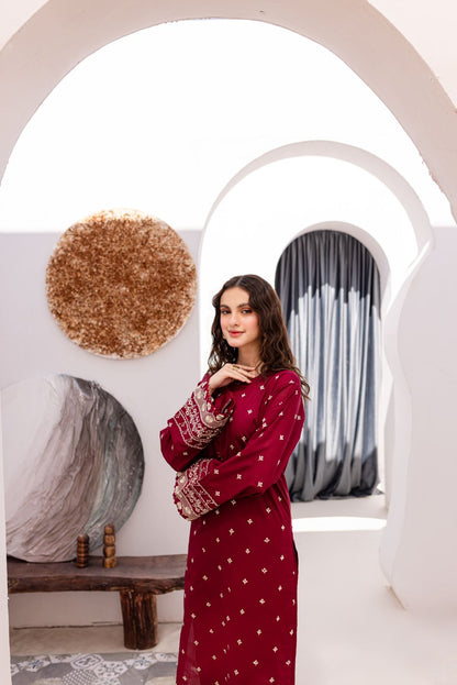 Lawn Embroidered Stitched 2Piece D-009