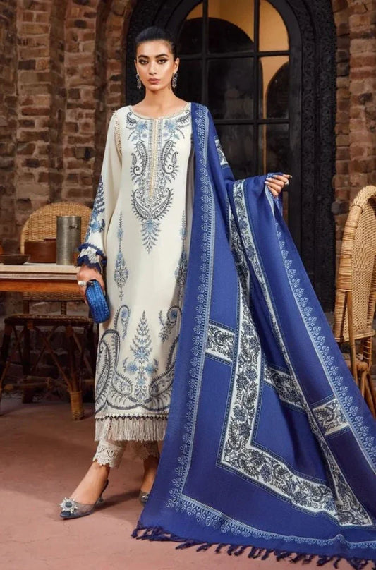 Maria B - 3PC Unstitched Dhanak Embroidered