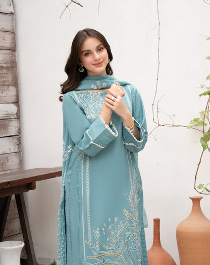 Lawn Embroidered Stitched 3Piece D-016