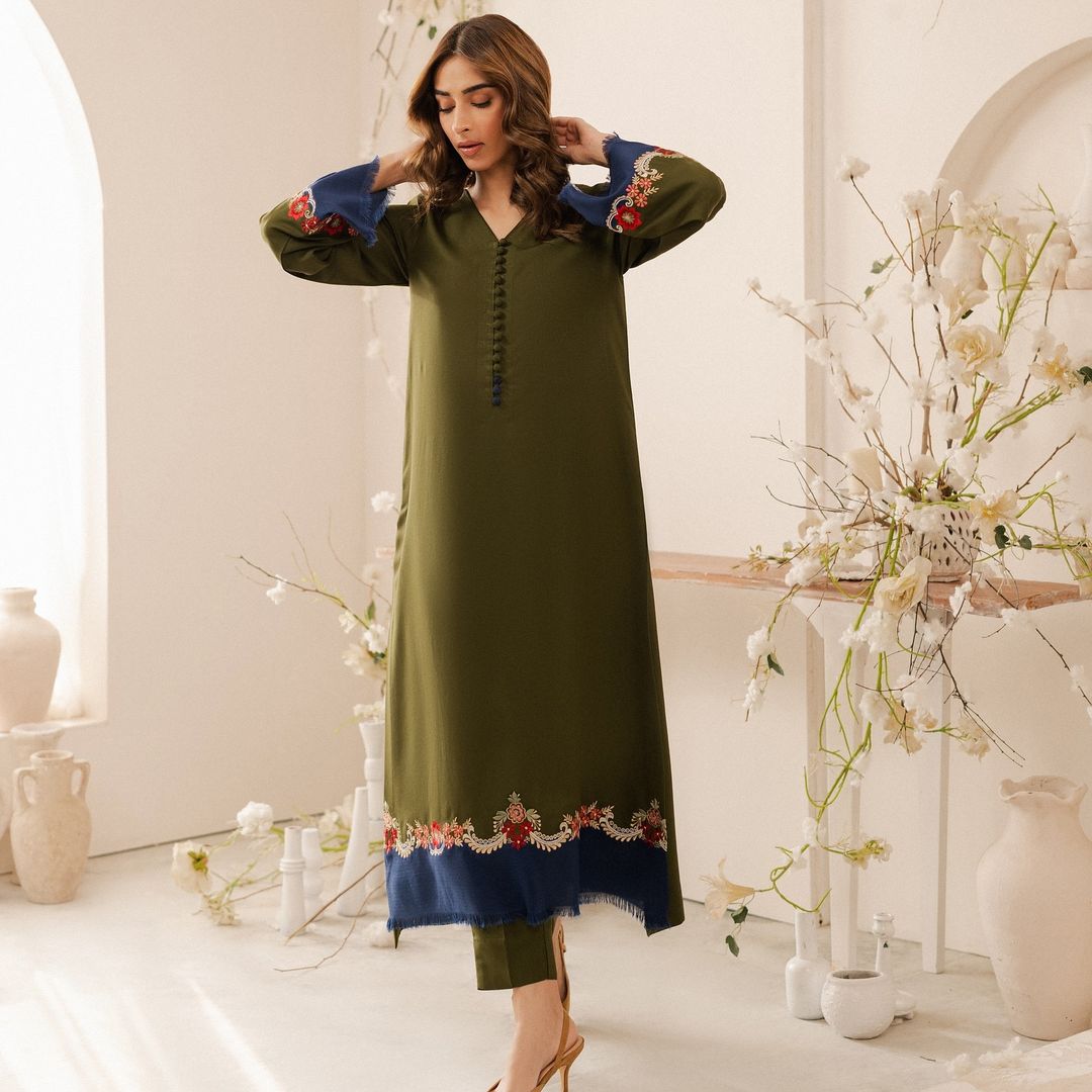 Lawn Embroidered Stitched 2Piece D-11