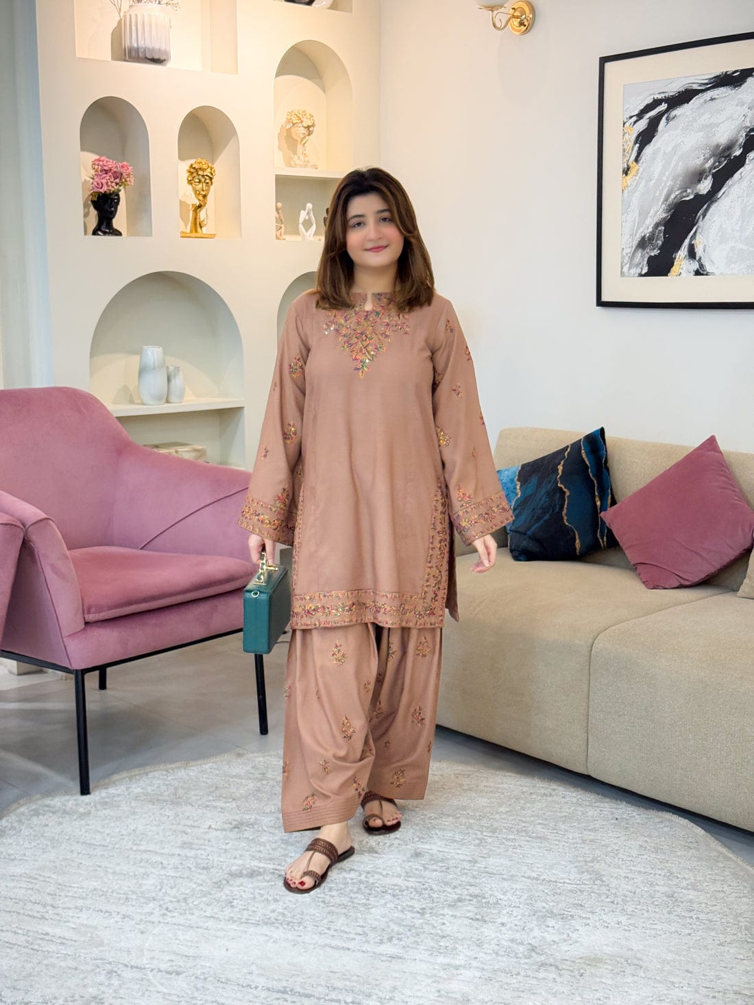 Lawn Embroidered Stitched 2Piece D-002