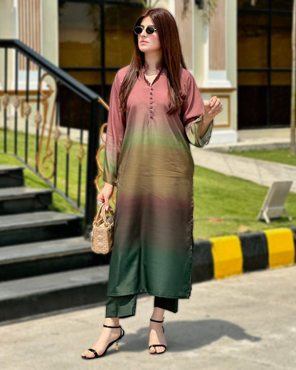 Kaftan Printed Stitched 2Piece D-008