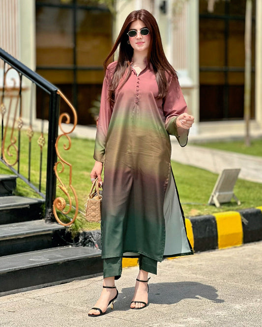 Kaftan Printed Stitched 2Piece D-008