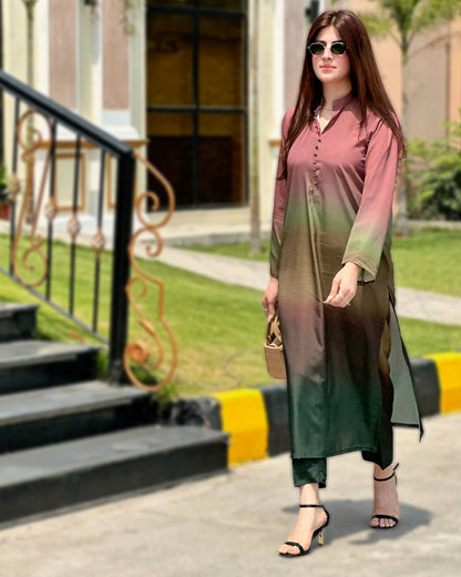 Kaftan Printed Stitched 2Piece D-008