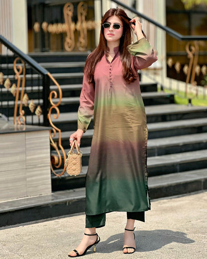 Kaftan Printed Stitched 2Piece D-008