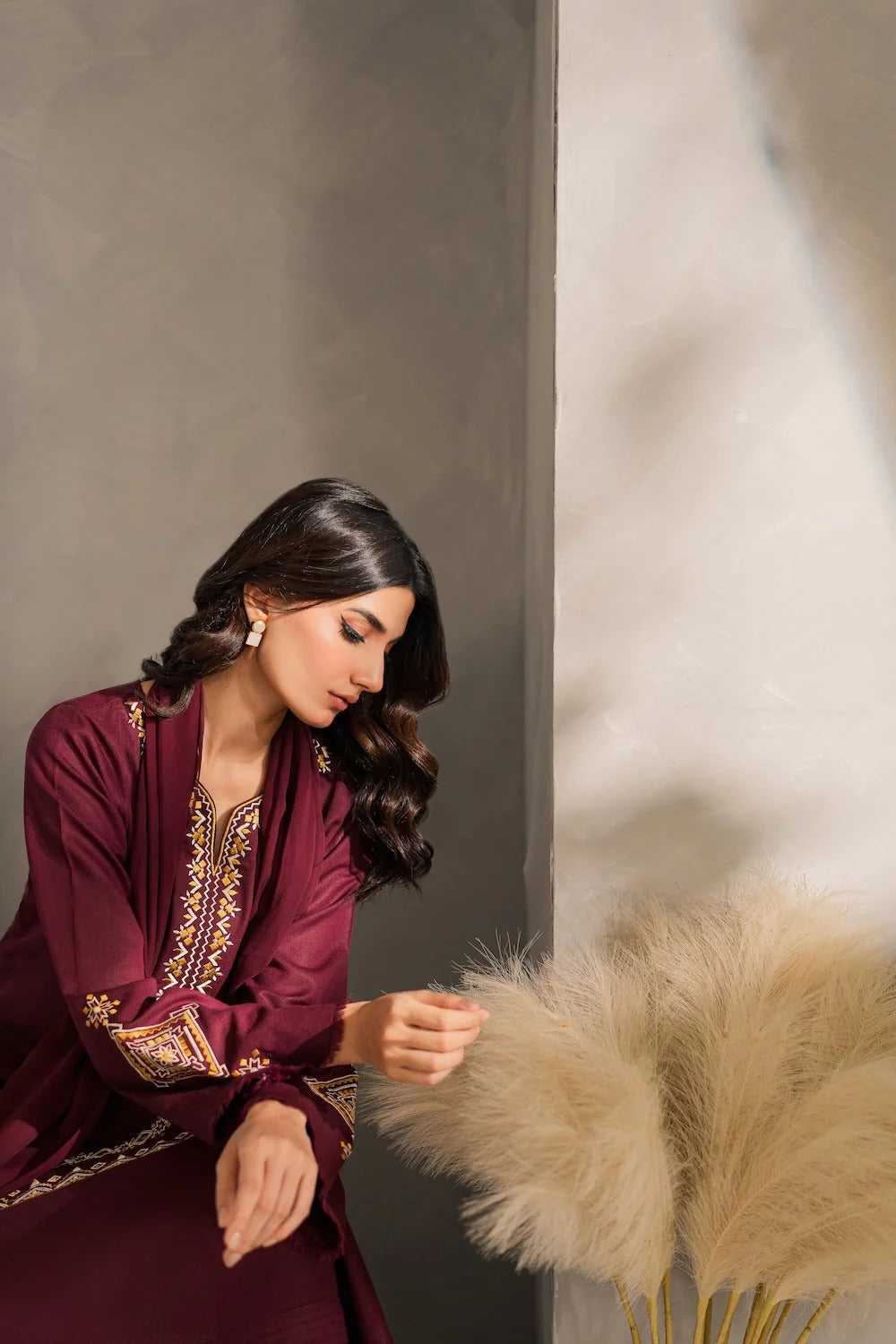 LAwn Embroidered Stitched 3Piece D-003