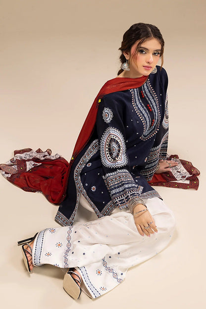 Lawn Embroidered Stitched 3Piece D-006
